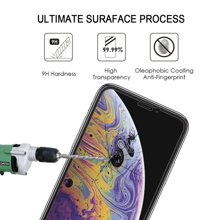 For IPhone X/XS 9H 10D Full Screen Tempered Glass Screen Protector - For iPhone X / XS (1 PC) (2.5D)
