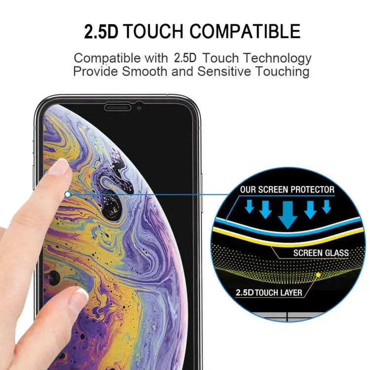 For IPhone X/XS 9H 10D Full Screen Tempered Glass Screen Protector - For iPhone X / XS (1 PC) (2.5D)