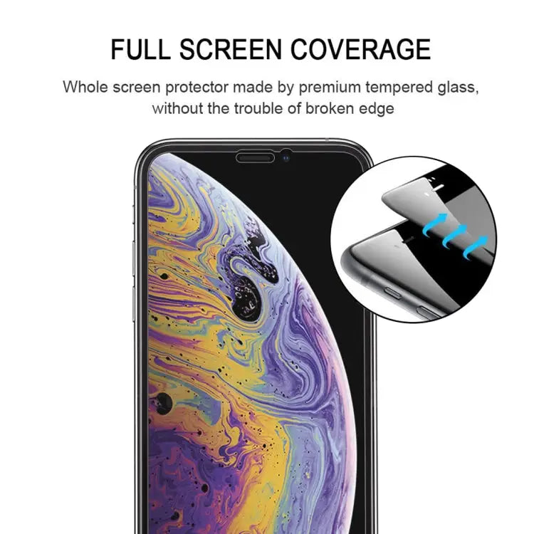 For IPhone X/XS 9H 10D Full Screen Tempered Glass Screen Protector - For iPhone X / XS (1 PC) (2.5D)