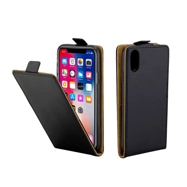 For iPhone X / XS Business Style Vertical Flip TPU Leather Case with Card Slot - For X / XS