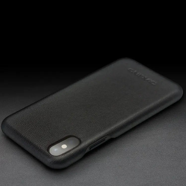 For iPhone X / XS QIALINO Shockproof Cowhide Leather Protective Case - Apple Accessories