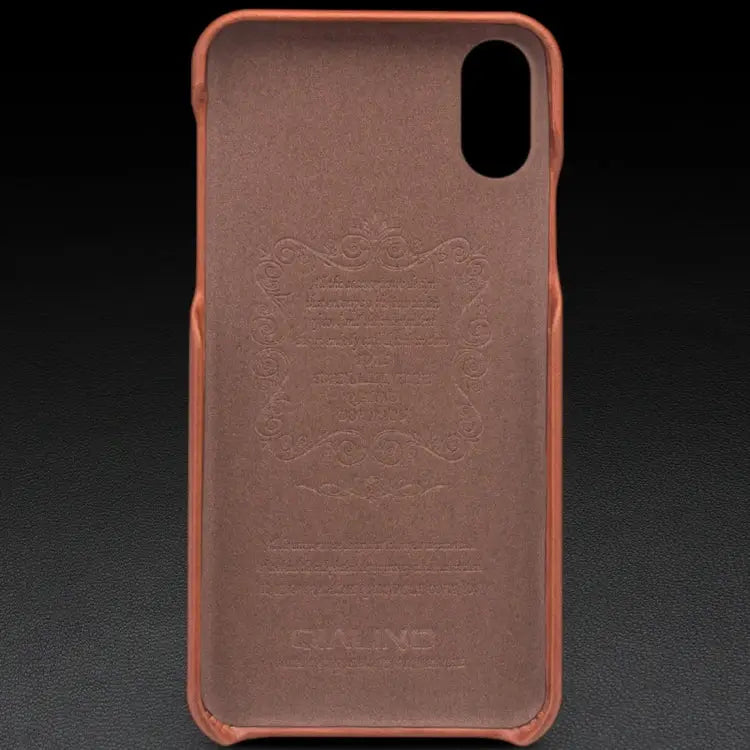 For iPhone X / XS QIALINO Shockproof Cowhide Leather Protective Case - Apple Accessories