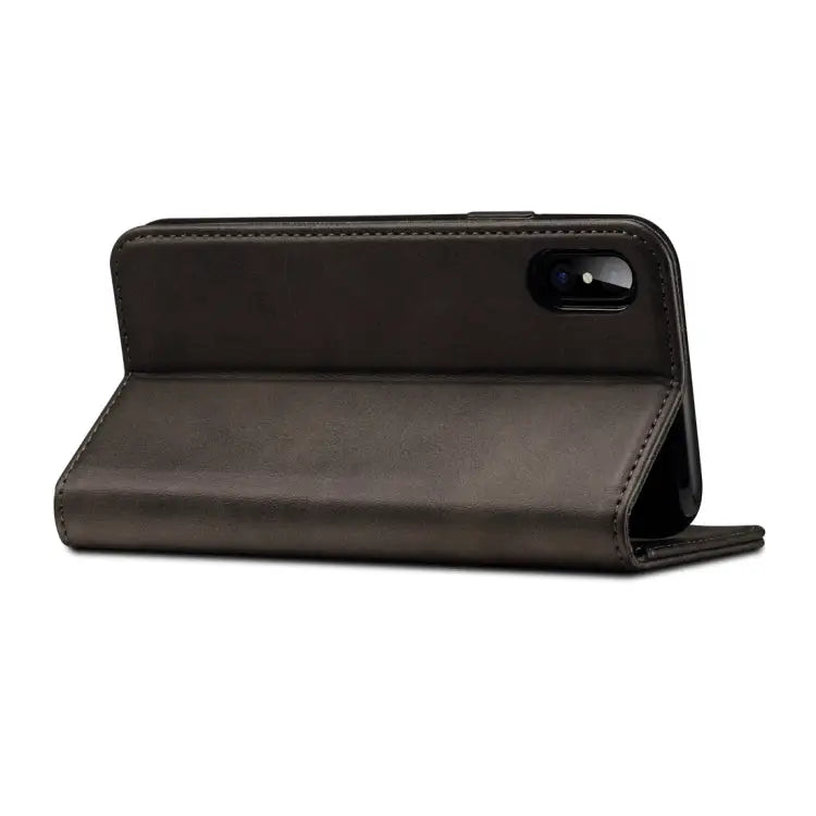 For iPhone X / XS Suteni Calf Texture Horizontal Flip Leather Case with Holder & Card Slots & Wallet