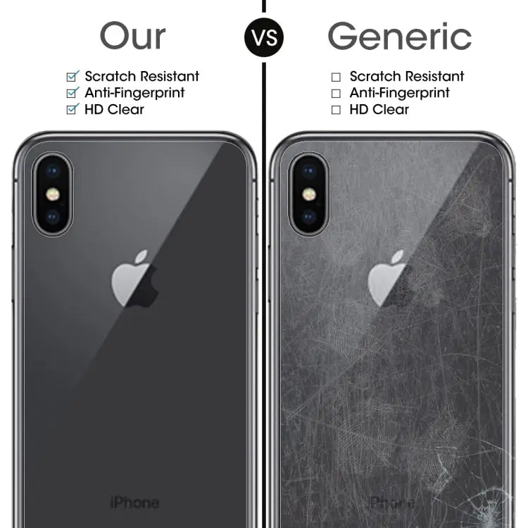 For iPhone X / XS Transparent Tempered Glass Back Screen Protector - For X
