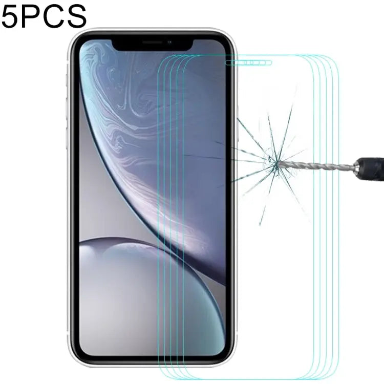 For iPhone XR 5pcs ENKAY Hat-Prince 0.26mm 9H 2.5D Tempered Glass Film - For XR (5 PCS)