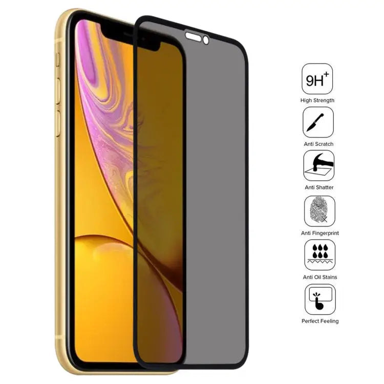 For iPhone XR 9H 6D Anti-peep Tempered Glass Film - For iPhone XR