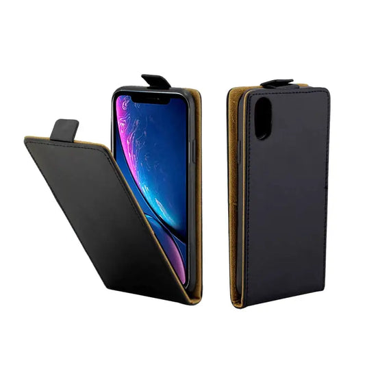 For iPhone XR Business Style Vertical Flip TPU Leather Case with Card Slot - For XR