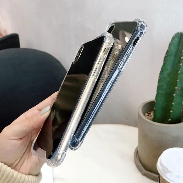 For iPhone XR Luxury Plating Mirror Acrylic TPU Case