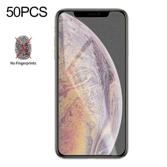 For iPhone XS Max / iPhone 11 Pro Max 50pcs Matte Frosted Tempered Glass Film No Retail Package - For iPhone XS Max