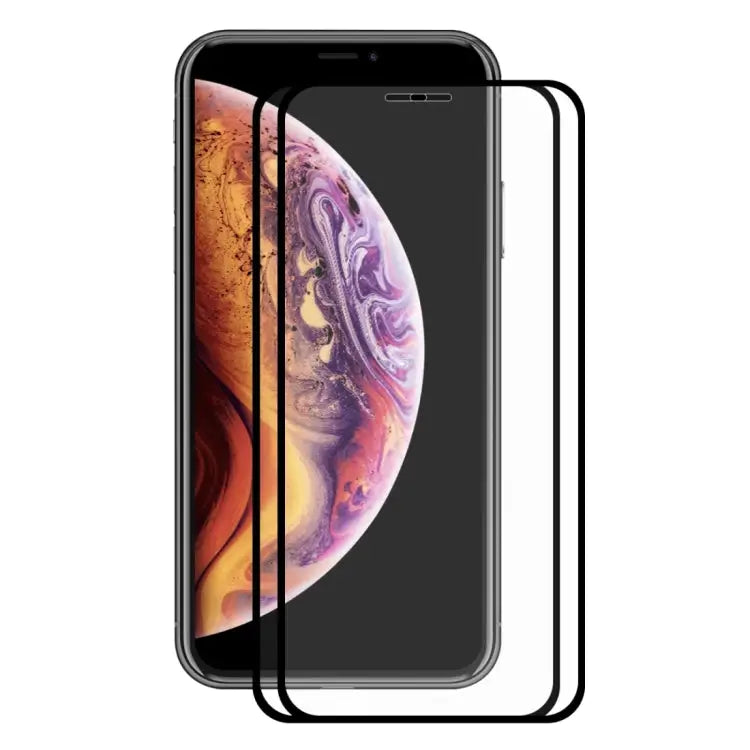 For iPhone XS Max 2pcs ENKAY Hat-Prince 0.2mm 9H 2.5D Full Screen Tempered Glass Film - For XS Max