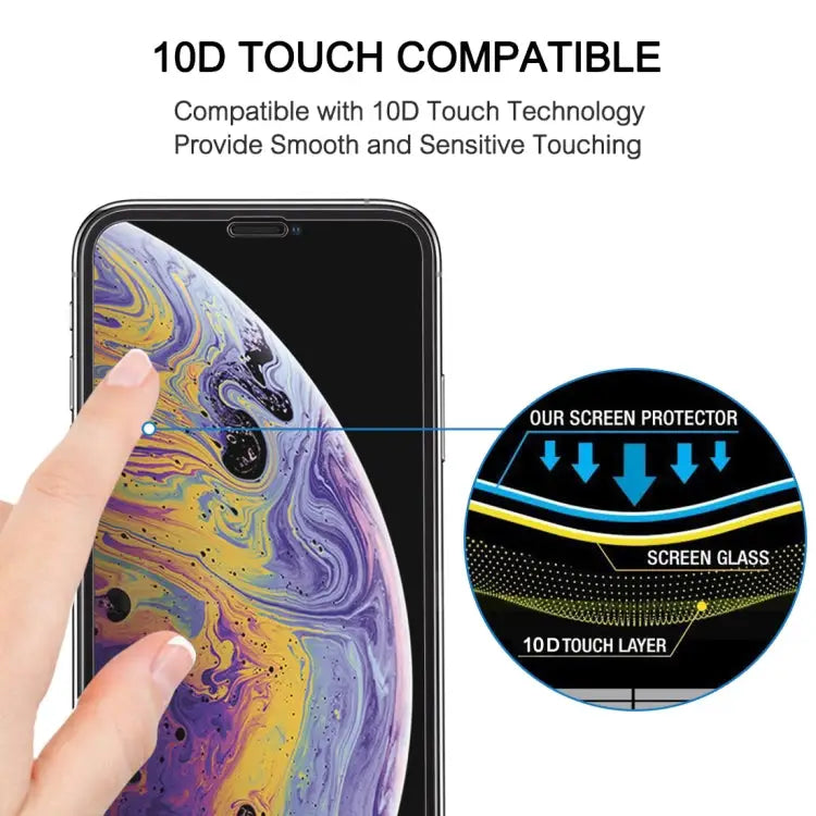 For iPhone XS Max 9H Explosion-proof Full Glue Full Screen Tempered Glass Film - For iPhone XS Max (10D) (1 PCS)