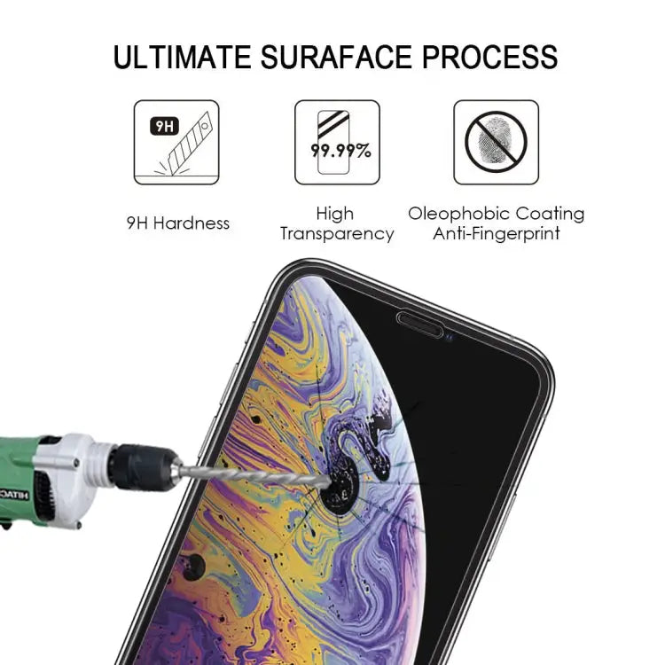 For iPhone XS Max 9H Explosion-proof Full Glue Full Screen Tempered Glass Film - For iPhone XS Max (10D) (1 PCS)