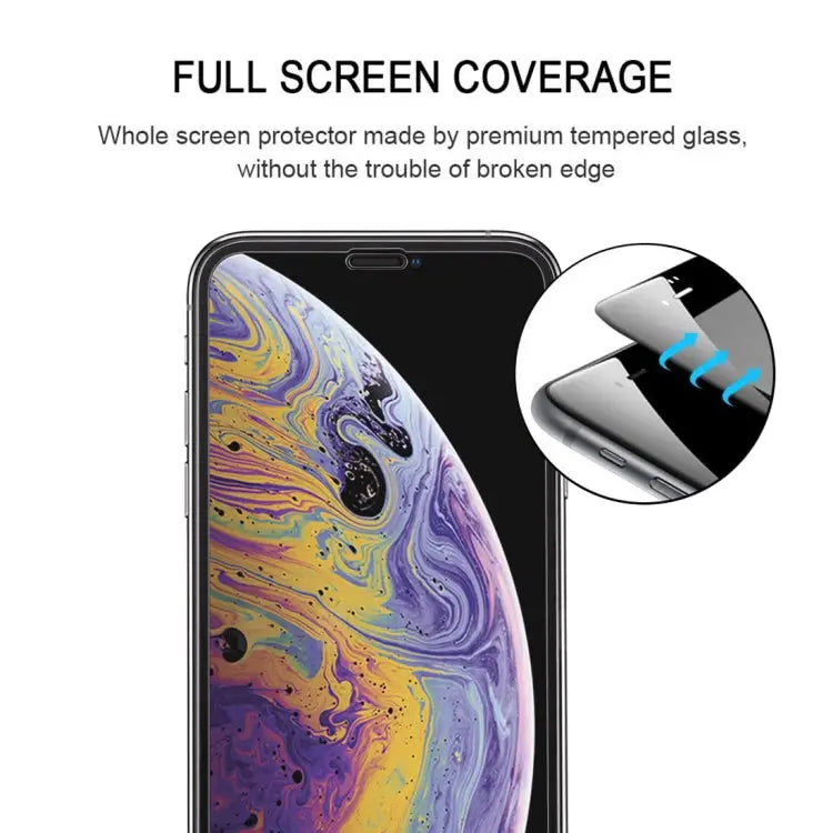 For iPhone XS Max 9H Explosion-proof Full Glue Full Screen Tempered Glass Film - For iPhone XS Max (10D) (1 PCS)