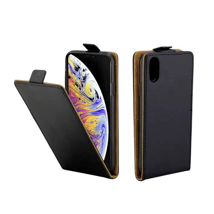 For iPhone XS Max Business Style Vertical Flip TPU Leather Case with Card Slot - For XS Max