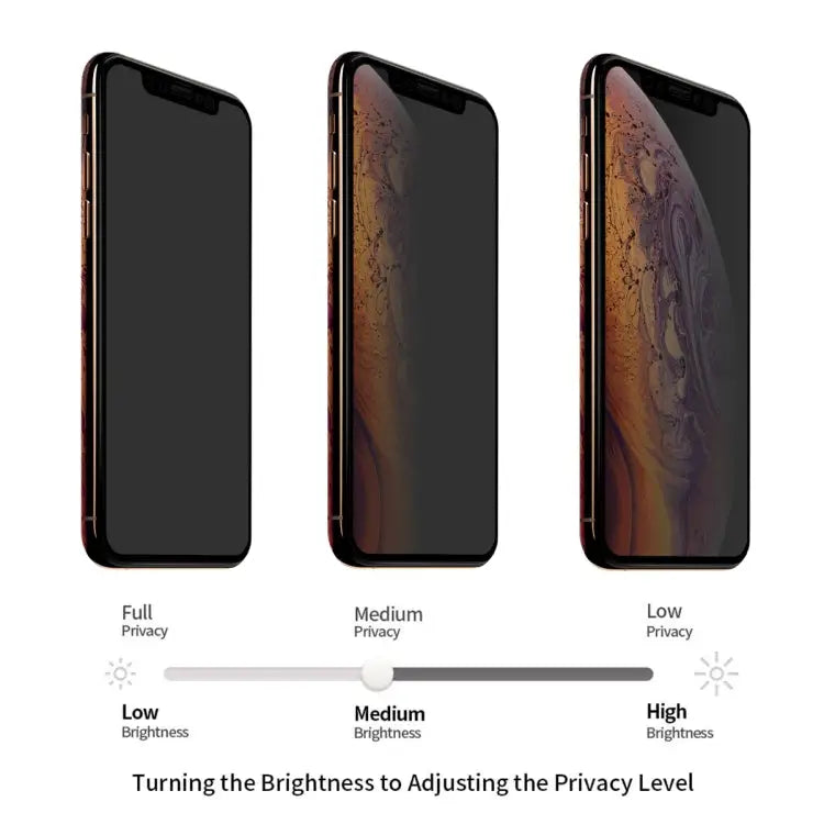 For iPhone XS Max ENKAY Hat-Prince 0.26mm 9H 6D Privacy Anti-glare Full Screen Tempered Glass Film - iPhone XS Max