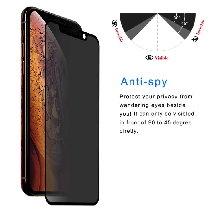 For iPhone XS Max ENKAY Hat-Prince 0.26mm 9H 6D Privacy Anti-glare Full Screen Tempered Glass Film - iPhone XS Max