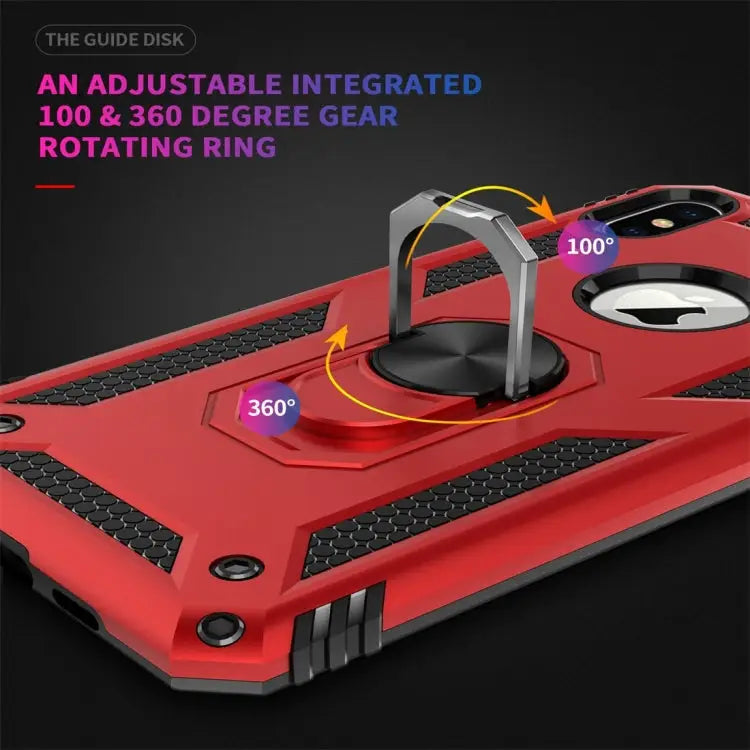 For iPhone XS Max Sergeant Armor Shockproof TPU + PC Protective Case with 360 Degree Rotation Holder