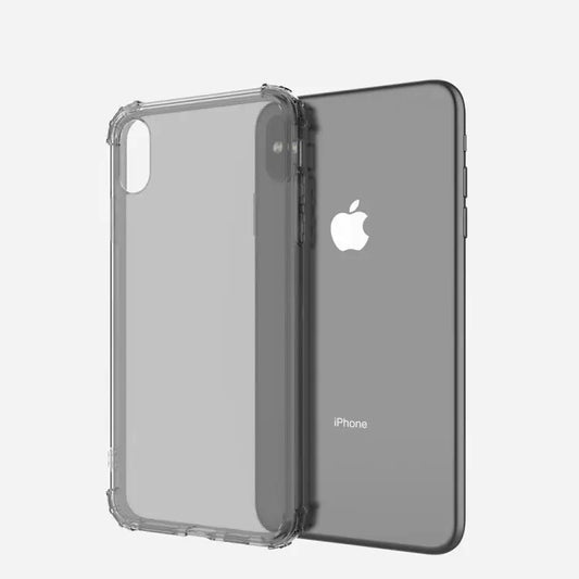 For iPhone XS Max Shockproof Transparent TPU Soft Case - Grey