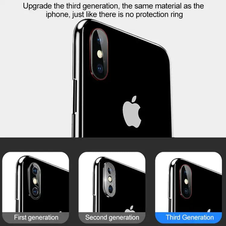 For iPhone XS Max Titanium Alloy Metal Camera Lens Protector Tempered Glass Film For iPhone XS Max (Black)(1 PC)
