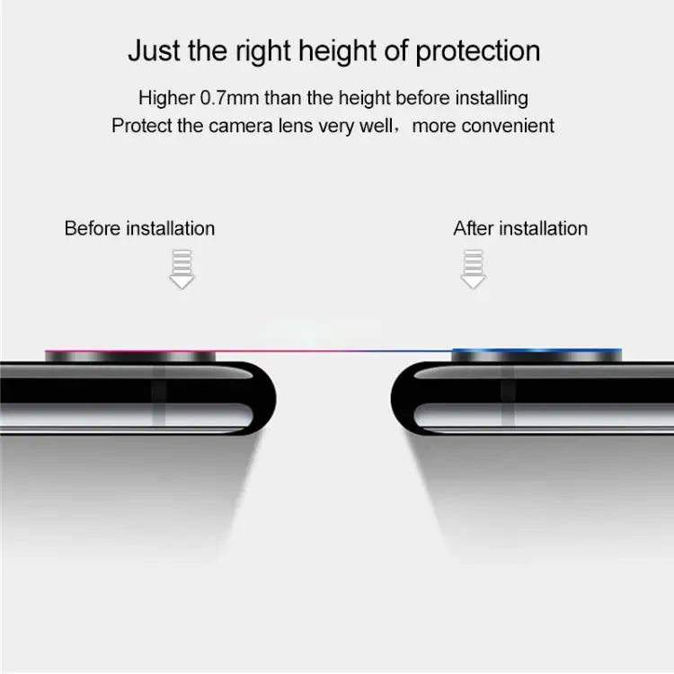 For iPhone XS Max Titanium Alloy Metal Camera Lens Protector Tempered Glass Film For iPhone XS Max (Black)(1 PC)