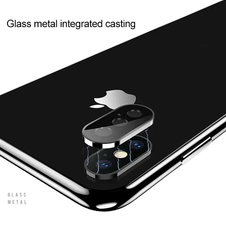 For iPhone XS Max Titanium Alloy Metal Camera Lens Protector Tempered Glass Film For iPhone XS Max (Black)(1 PC)