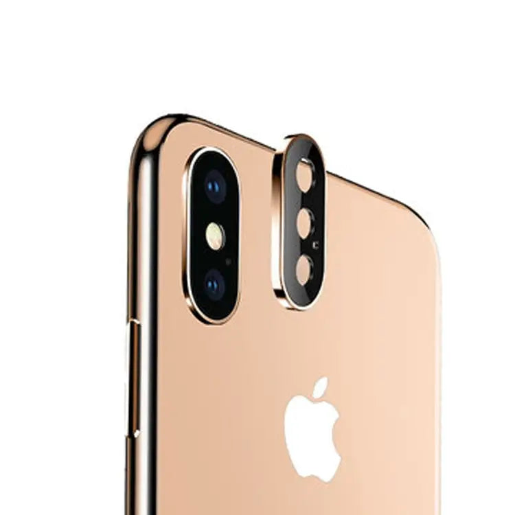 For iPhone XS Max Titanium Alloy Metal Camera Lens Protector Tempered Glass Film For iPhone XS Max (Black)(1 PC)