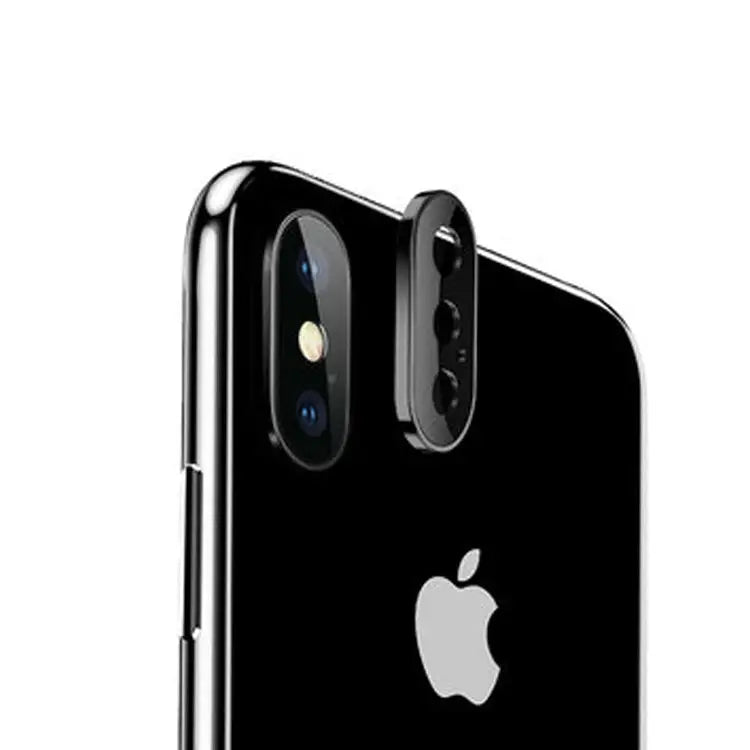 For iPhone XS Max Titanium Alloy Metal Camera Lens Protector Tempered Glass Film For iPhone XS Max (Black)(1 PC)