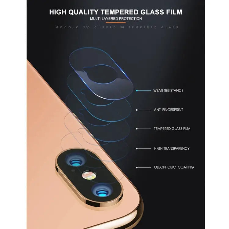 For iPhone XS / X mocolo 0.15mm 9H 2.5D Round Edge Rear Camera Lens Tempered Glass Film iPhone XS / X - iPhone XS / X