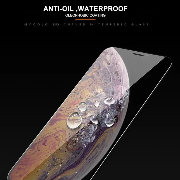 For iPhone XS / X mocolo 0.33mm 9H 2.5D Silk Print Tempered Glass Film - iPhone XS / X