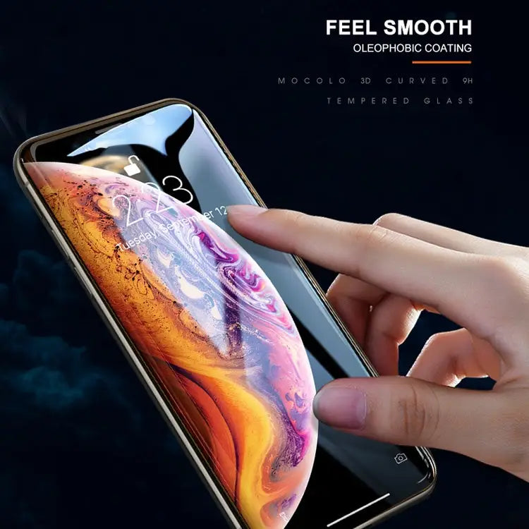 For iPhone XS / X mocolo 0.33mm 9H 3D Round Edge Tempered Glass Film - iPhone XS / X