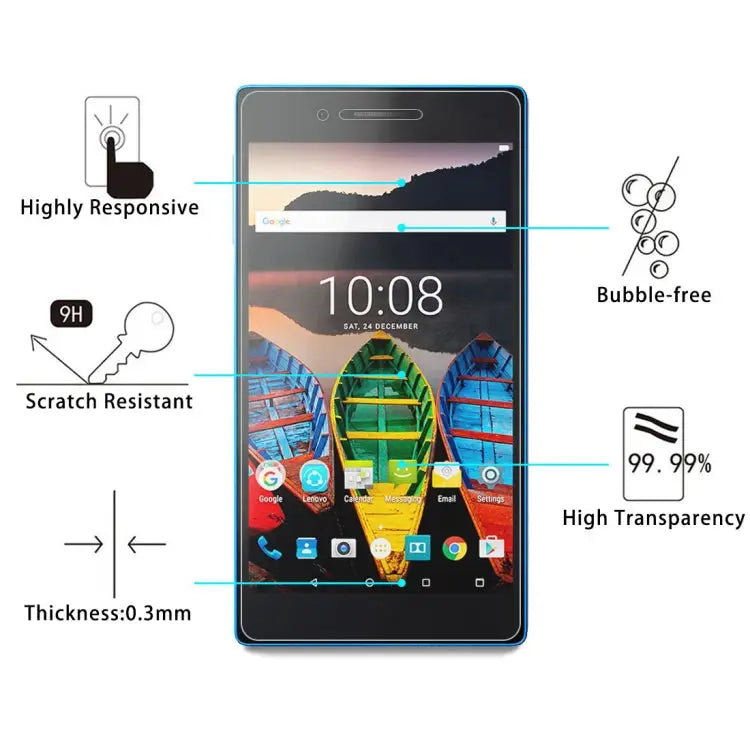 For Lenovo Tab3 730M 0.3mm 9H Surface Hardness Tempered Glass Screen Protector For 730M - For 730M