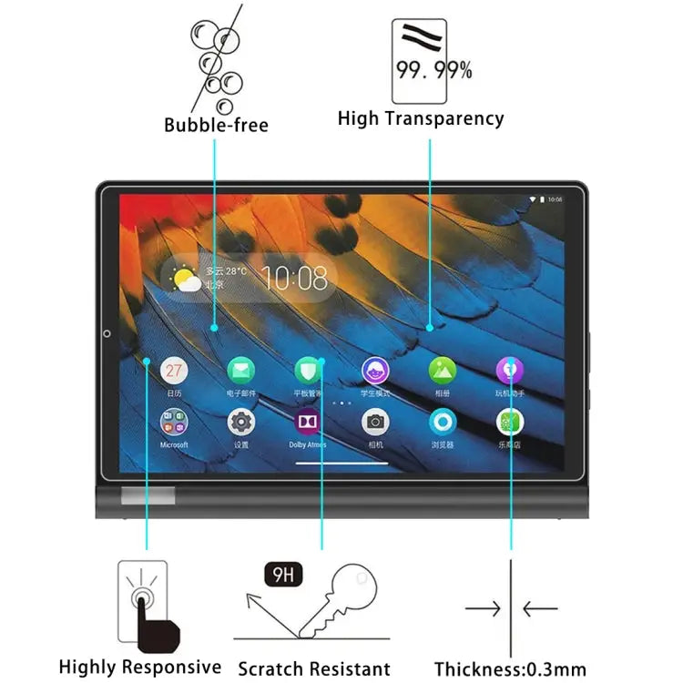 For Lenovo Yoga Tab 5 10.1 inch 2 PCS 9H HD Explosion-proof Tempered Glass Film For Lenovo Yoga Tab 5 10.1 inch