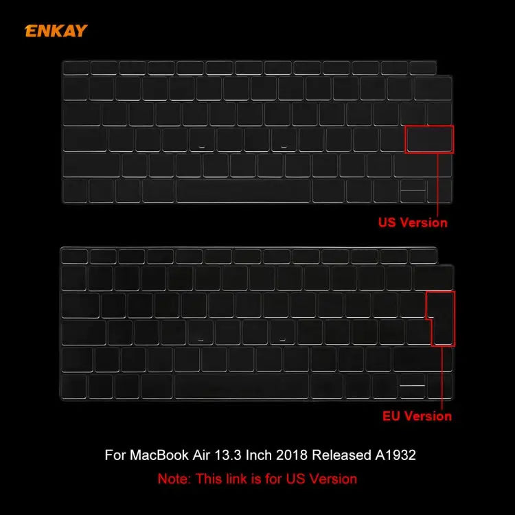 For MacBook Air 13.3 inch A1932 2018 ENKAY Hat-prince US Version of The Notebook Ultra-thin TPU Keyboard Protective