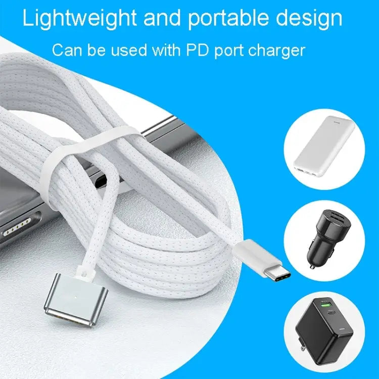 For Macbook Air/Pro Series Type-C To Magsafe 3 Braided Magnetic Cable 2m - 2m - Apple Accessories