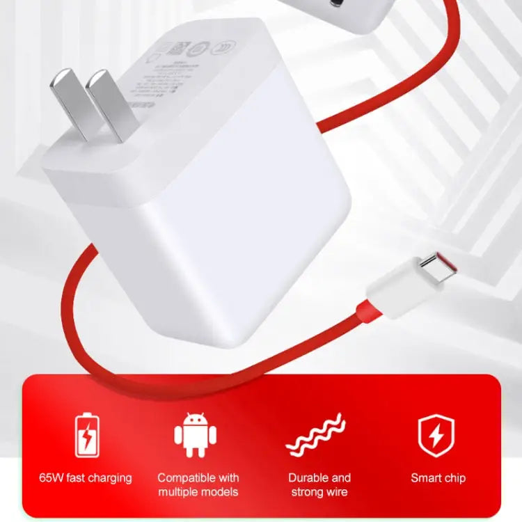 For OnePlus 9 Fast Charging Cable 65W 6A Dual Type-C Interface Charging Data Cable Length:1m Length:1.5m Length:2m
