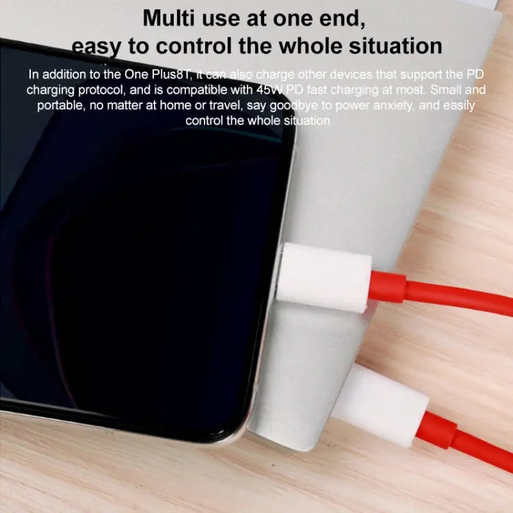 For OnePlus 9 Fast Charging Cable 65W 6A Dual Type-C Interface Charging Data Cable Length:1m Length:1.5m Length:2m