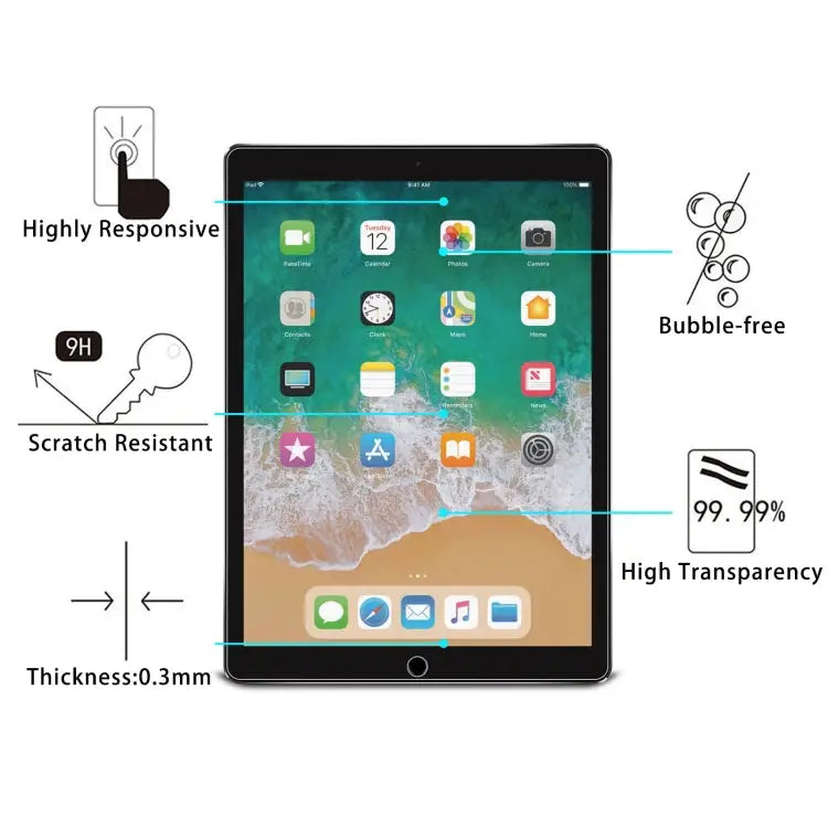 For OPPO Pad 2 / Pad Neo 11.4 9H 2.5D Explosion-proof Tempered Tablet Glass Film For iPad Pro 12.9 2017 / 2015 (1pc)