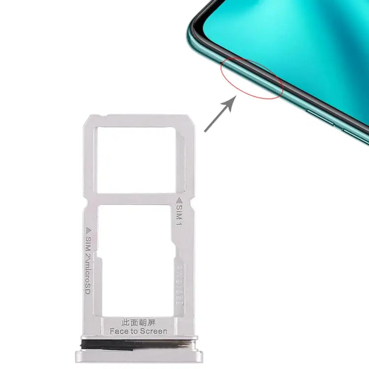 For OPPO R15 SIM Card Tray + SIM Card Tray / Micro SD Card Tray For OPPO R15 - For OPPO R15 / Silver
