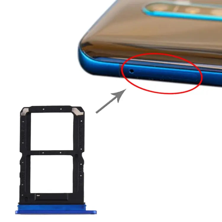 For OPPO Reno Ace SIM Card Tray + SIM Card Tray - For OPPO Reno Ace / Blue