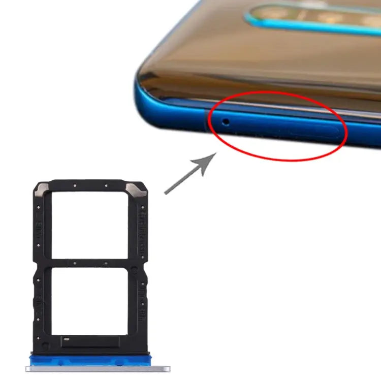 For OPPO Reno Ace SIM Card Tray + SIM Card Tray - For OPPO Reno Ace / Silver