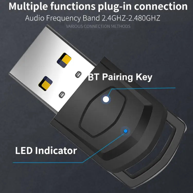 For PS4 / PS5 / PC HS-PS5101 Bluetooth 5.0 Adapter Audio Receiver Wireless Headset Transmitter Headset Transmitter