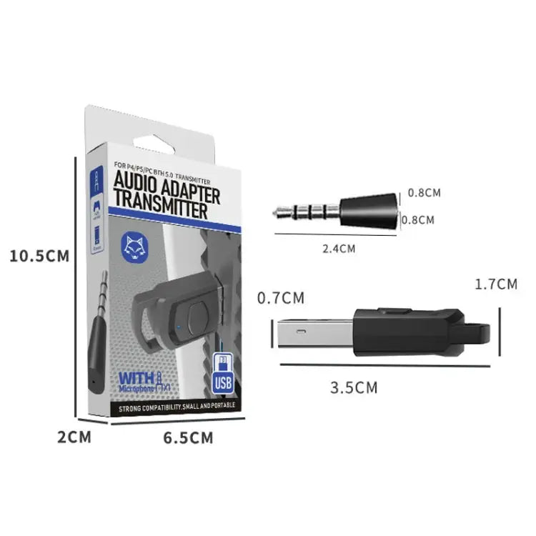 For PS4 / PS5 / PC HS-PS5101 Bluetooth 5.0 Adapter Audio Receiver Wireless Headset Transmitter Headset Transmitter