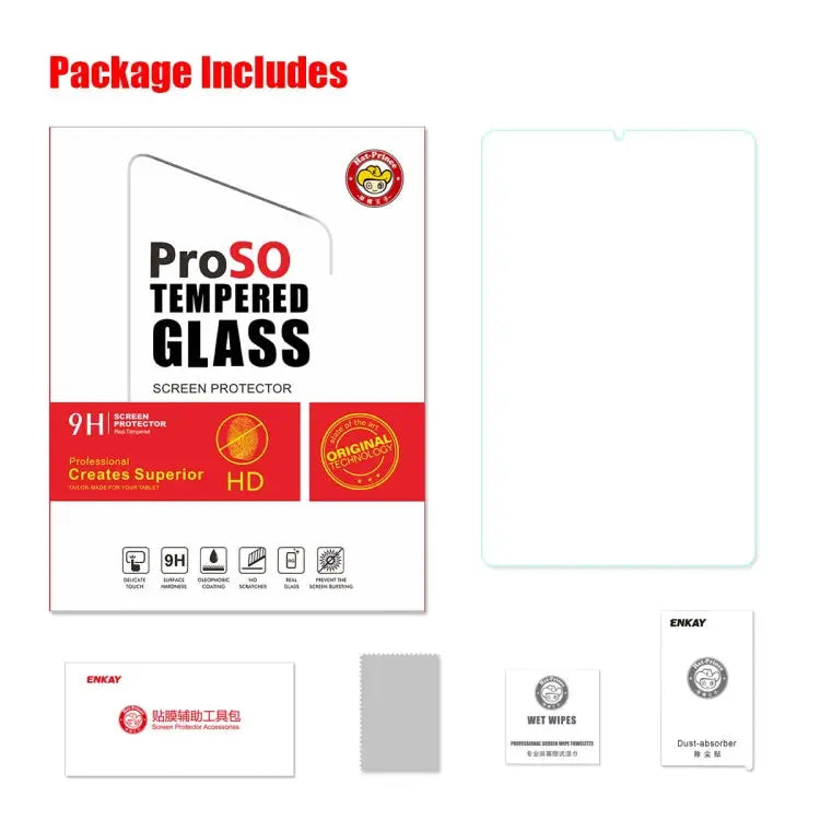 For Samsung Galaxy Tab S6 Lite 10.4 P610 / P615 ENKAY Hat-Prince 0.33mm 9H Surface Hardness 2.5D Explosion-proof
