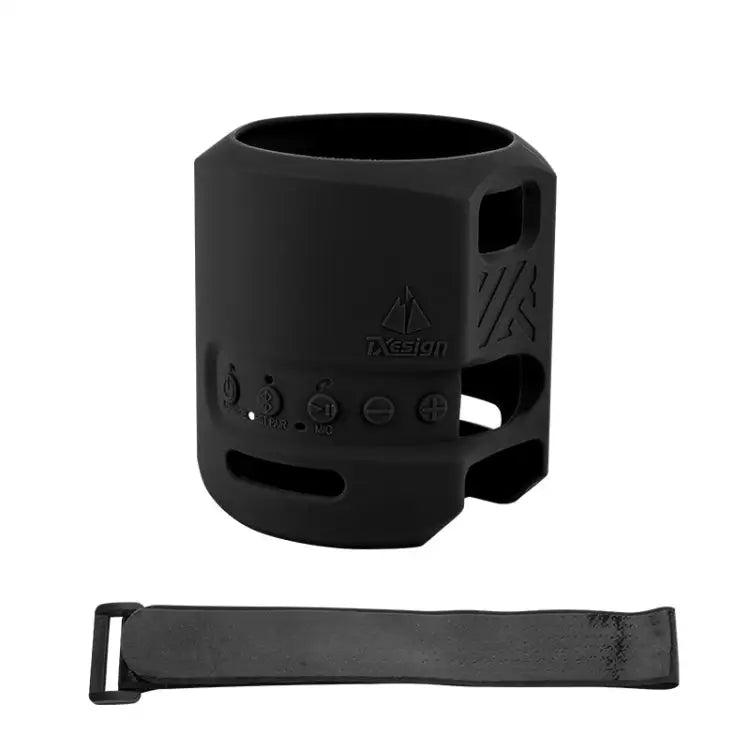 For Sony SRS-XB13 Speaker Silicone Case With Hook And Loop Fastener Strap - For Sony SRS-XB13 / Black
