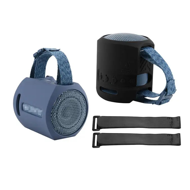 For Sony SRS-XB13 Speaker Silicone Case With Hook And Loop Fastener Strap - For Sony SRS-XB13 / Black