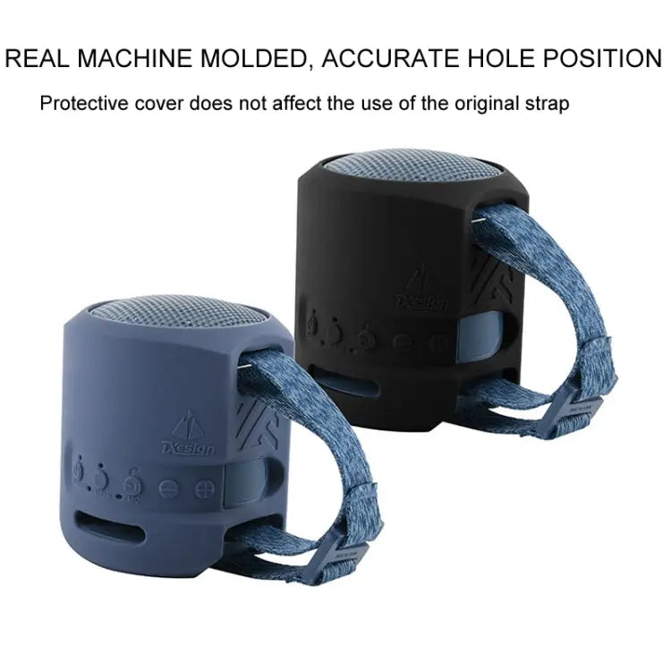 For Sony SRS-XB13 Speaker Silicone Case With Hook And Loop Fastener Strap - For Sony SRS-XB13 / Black