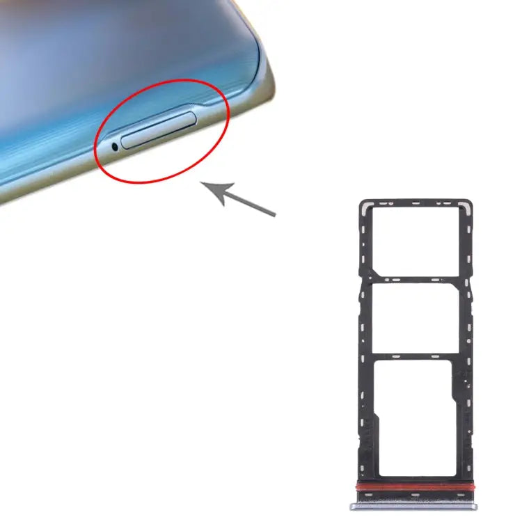 For Tecno Camon 16 Premier CE9 CD6J SIM Card Tray + SIM Card Tray + Micro SD Card Tray For Tecno Camon 16 Premier