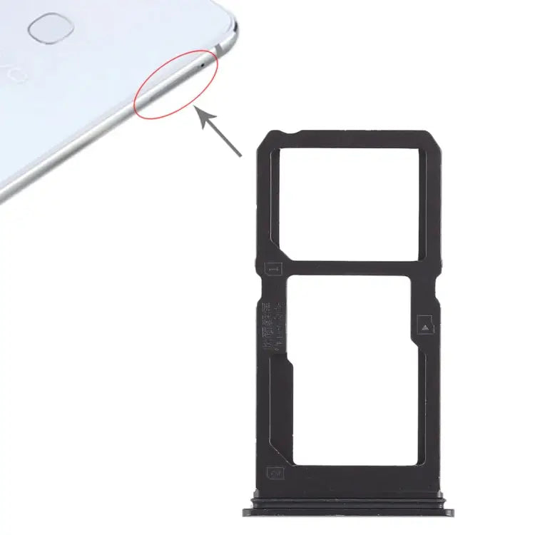 For Vivo X21i SIM Card Tray + SIM Card Tray / Micro SD Card Tray For Vivo X21i Vivo X21i - For Vivo X21i / Black