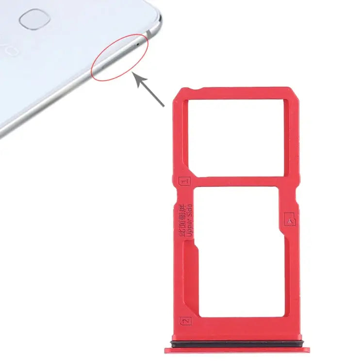 For Vivo X21i SIM Card Tray + SIM Card Tray / Micro SD Card Tray For Vivo X21i Vivo X21i - For Vivo X21i / Red