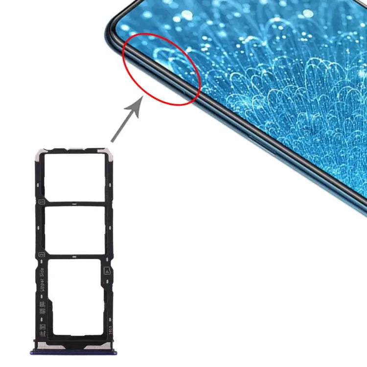 For Vivo Y7s SIM Card Tray + SIM Card Tray + Micro SD Card Tray For Vivo Y7s - For Vivo Y7s / Purple